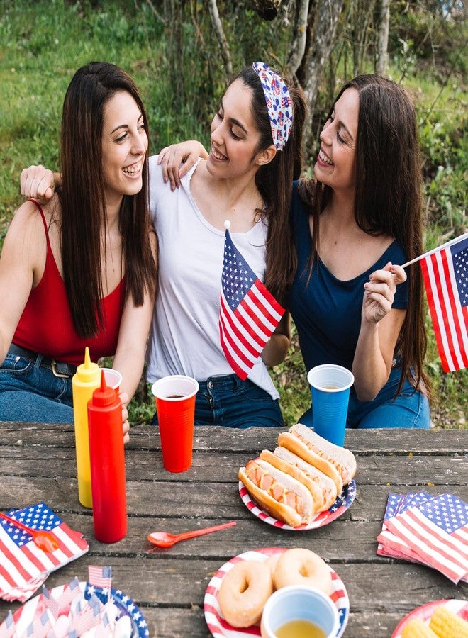 ZHAZHANIU White American Flag Headbands for Women 4th of July Headband Patriotic USA Bow Star Knotted Hair Hoop Wide Independence Day for Hair Accessories - Image 5